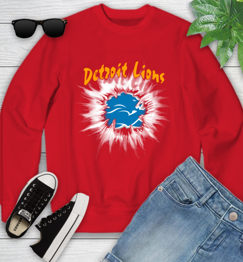 Detroit Lions NFL Football Adoring Fan Rip Sports Youth Sweatshirt 8