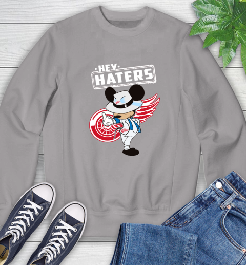 NHL Hey Haters Mickey Hockey Sports Detroit Red Wings Sweatshirt 5