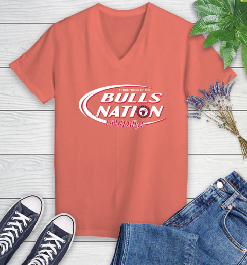 NBA A True Friend Of The Chicago Bulls Dilly Dilly Basketball Sports Women's V-Neck T-Shirt 6