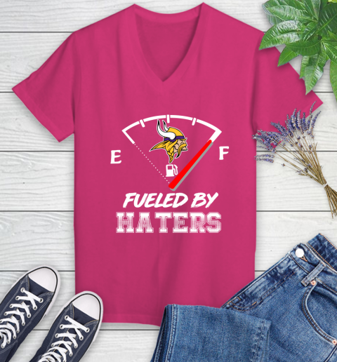 Minnesota Vikings NFL Football Fueled By Haters Sports Women's V-Neck T-Shirt 9
