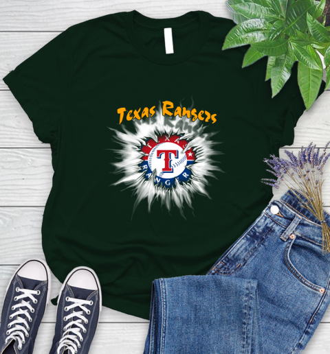 Texas Rangers MLB Baseball Adoring Fan Rip Sports Women's T-Shirt 6