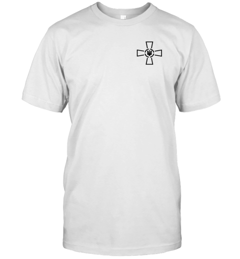 t shirt with a cross on it