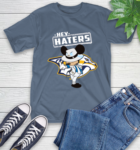 NHL Hey Haters Mickey Hockey Sports Nashville Predators T-Shirt 8