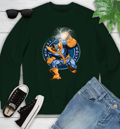 Minnesota Timberwolves NBA Basketball Thanos Avengers Infinity War Marvel Youth Sweatshirt 9