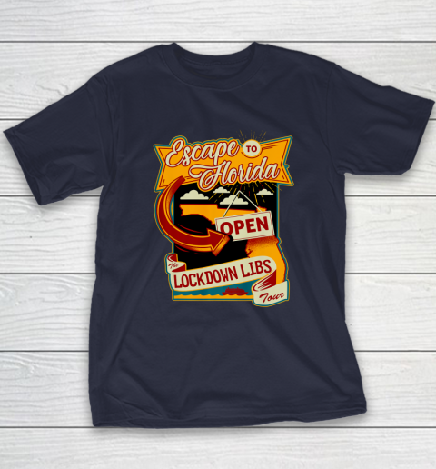 Escape To Florida Shirt Ron DeSantis (Print on front and back) Youth T-Shirt 18