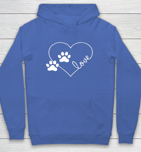 Cute Love Hearts Valentine Day Paw Print Dog Owner Dog Lover Hoodie 6
