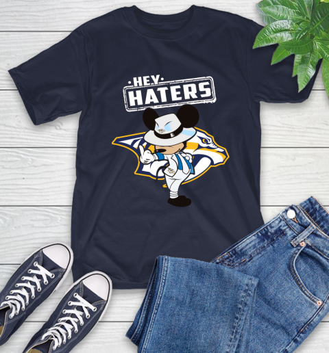 NHL Hey Haters Mickey Hockey Sports Nashville Predators T-Shirt 3