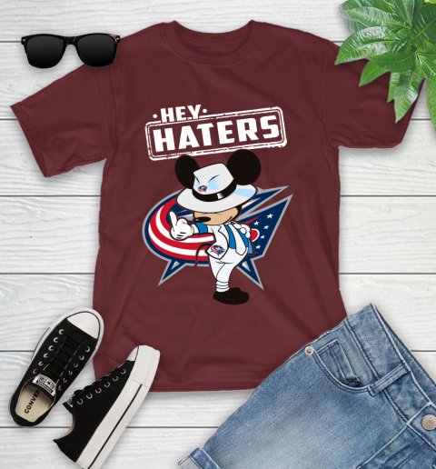NHL Hey Haters Mickey Hockey Sports Columbus Blue Jackets Youth T-Shirt 14