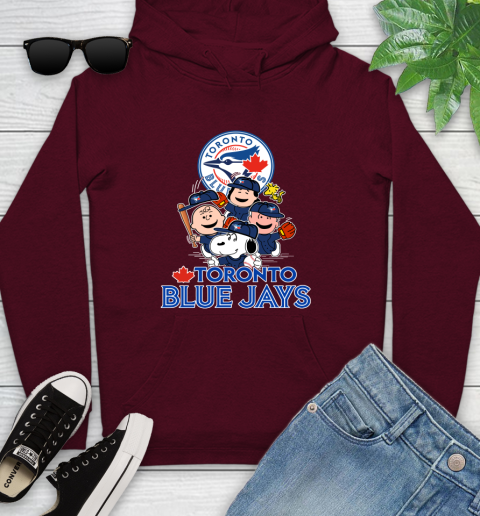 MLB Toronto Blue Jays Snoopy Charlie Brown Woodstock The Peanuts Movie Baseball T Shirt_000 Youth Hoodie 7