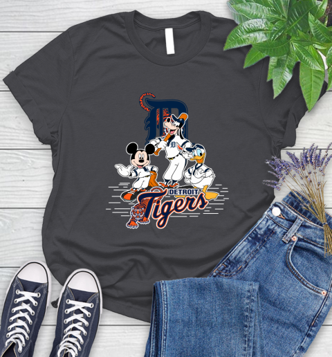 MLB Detroit Tigers Mickey Mouse Donald Duck Goofy Baseball T Shirt Women's T-Shirt 8