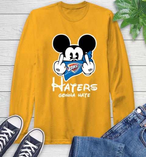 NBA Oklahoma City Thunder Haters Gonna Hate Mickey Mouse Disney Basketball T Shirt Long Sleeve T-Shirt 2