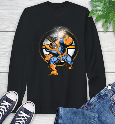 Boston Bruins NHL Hockey Thanos Avengers Infinity War Marvel Long Sleeve T-Shirt