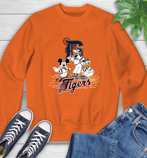 MLB Detroit Tigers Mickey Mouse Donald Duck Goofy Baseball T Shirt Sweatshirt 3