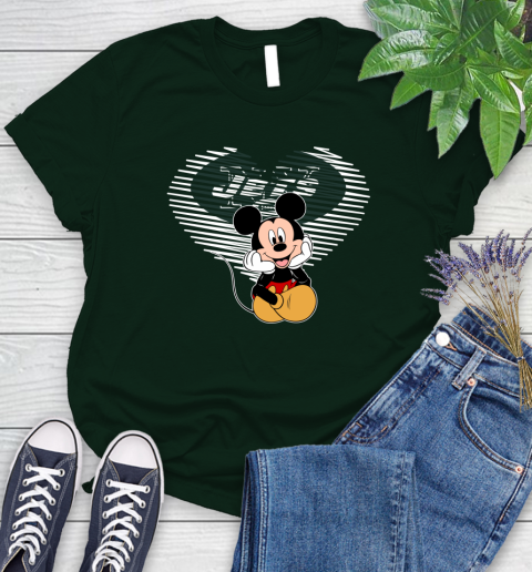 NFL New York Jets The Heart Mickey Mouse Disney Football T Shirt_000 Women's T-Shirt 6