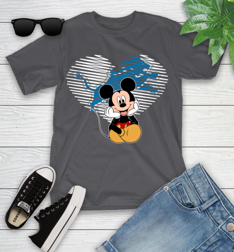NFL Detroit Lions The Heart Mickey Mouse Disney Football T Shirt_000 Youth T-Shirt 6