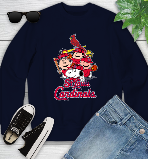MLB St.Louis Cardinals Snoopy Charlie Brown Woodstock The Peanuts Movie Baseball T Shirt_000 Youth Sweatshirt 2