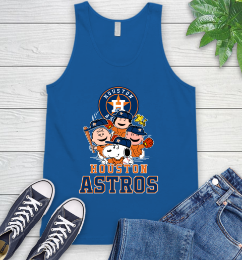 MLB Houston Astros Snoopy Charlie Brown Woodstock The Peanuts Movie Baseball T Shirt Tank Top 4