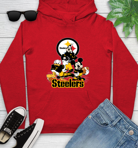 NFL Pittsburgh Steelers Mickey Mouse Donald Duck Goofy Football Shirt Youth Hoodie 12