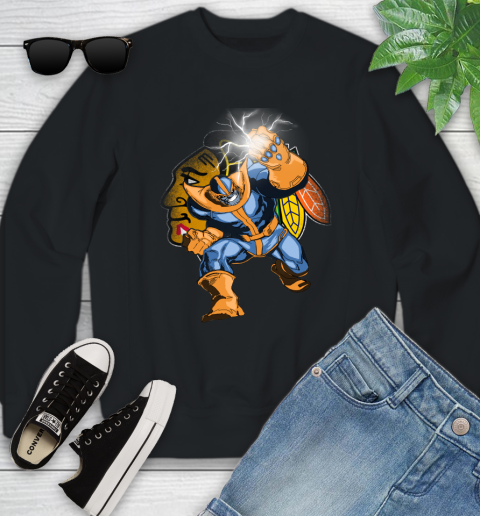 Chicago Blackhawks NHL Hockey Thanos Avengers Infinity War Marvel Youth Sweatshirt
