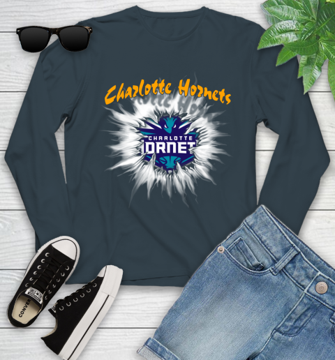 Charlotte Hornets NBA Basketball Rip Sports Youth Long Sleeve 9