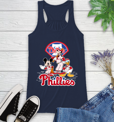 MLB Philadelphia Phillies Mickey Mouse Donald Duck Goofy Baseball T Shirt Racerback Tank 9