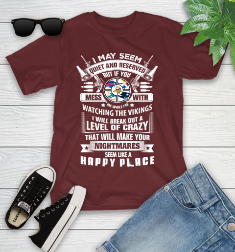 Minnesota Vikings NFL Football Don't Mess With Me While I'm Watching My Team Sports Youth T-Shirt 14