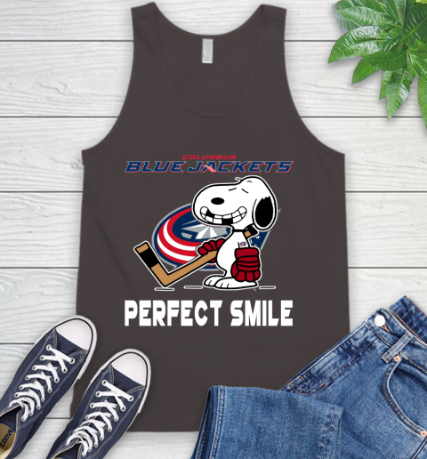 NHL Columbus Blue Jackets Snoopy Perfect Smile The Peanuts Movie Hockey T Shirt Tank Top 6