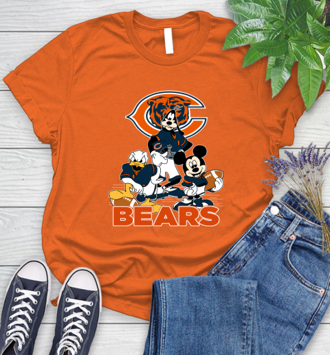 NFL Chicago Bears Mickey Mouse Donald Duck Goofy Football Shirt Women's T-Shirt 3