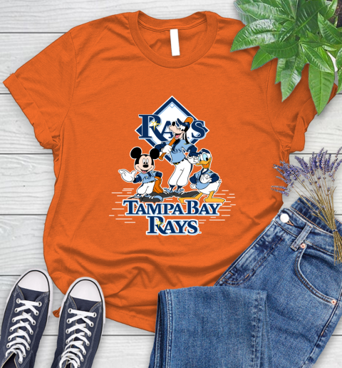 MLB Tampa Bay Rays Mickey Mouse Donald Duck Goofy Baseball T Shirt Women's T-Shirt 3