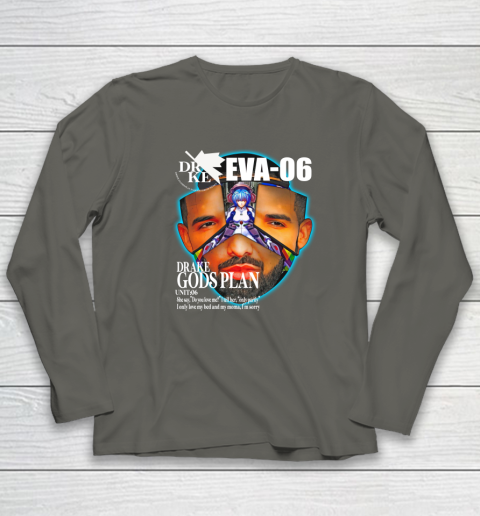 Drake Evangelion Shirt Drake Eva 06 Drake Gods Plan Long Sleeve T-Shirt 5