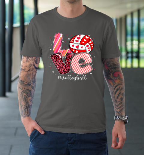 Funny Valentine Volleyball Player Sport Lovers Family Outfit T-Shirt 14
