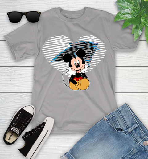 NFL Carolina Panthers The Heart Mickey Mouse Disney Football T Shirt_000 Youth T-Shirt 4