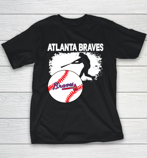 Atlanta Braves Baseball Distressed Game Day Brave Vintage Fan Lover Youth T-Shirt