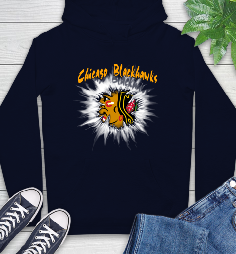 Chicago Blackhawks NHL Hockey Adoring Fan Rip Sports Hoodie 3