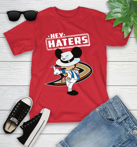NHL Hey Haters Mickey Hockey Sports Anaheim Ducks Youth T-Shirt 13