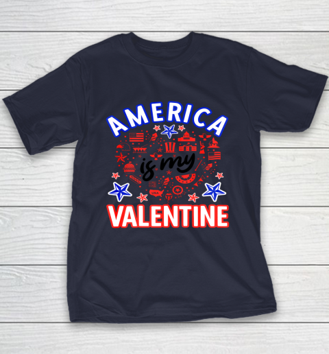 America is My Valentine Proud American Heart USA Youth T-Shirt 10