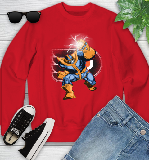 Philadelphia Flyers NHL Hockey Thanos Avengers Infinity War Marvel Youth Sweatshirt 8