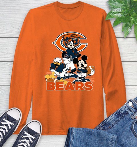 NFL Chicago Bears Mickey Mouse Donald Duck Goofy Football Shirt Long Sleeve T-Shirt 4
