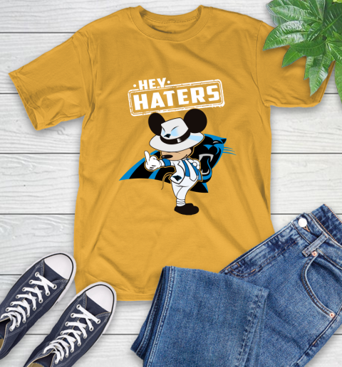 NFL Hey Haters Mickey Football Sports Carolina Panthers T-Shirt 2