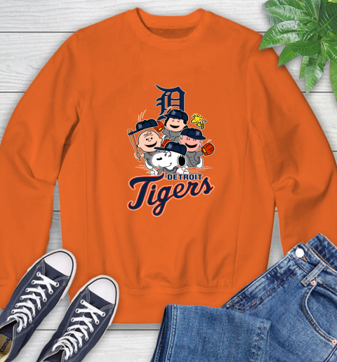 MLB Detroit Tigers Snoopy Charlie Brown Woodstock The Peanuts Movie Baseball T Shirt Sweatshirt 3