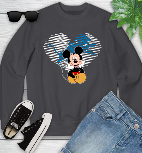 NFL Detroit Lions The Heart Mickey Mouse Disney Football T Shirt_000 Youth Sweatshirt 5
