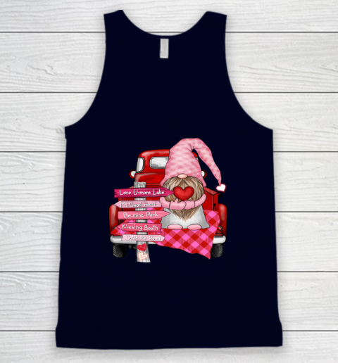 Valentine Vintage Red Truck Gnomes You And Me Valentines Day Tank Top 7