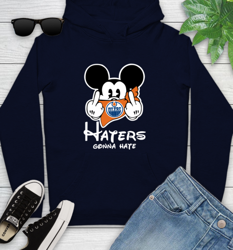 NHL Edmonton Oilers Haters Gonna Hate Mickey Mouse Disney Hockey T Shirt Youth Hoodie 3