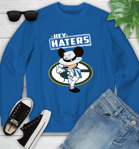 NFL Hey Haters Mickey Football Sports Green Bay Packers Youth Sweatshirt 7