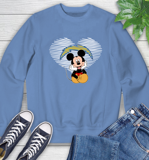 NFL Los Angeles Chargers The Heart Mickey Mouse Disney Football T Shirt_000 Sweatshirt 11