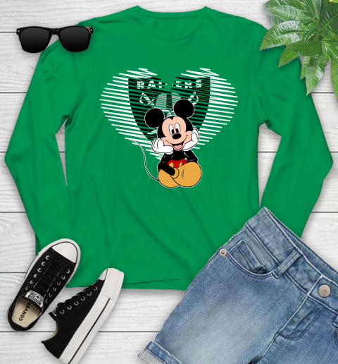 NFL Oakland Raiders The Heart Mickey Mouse Disney Football T Shirt_000 Youth Long Sleeve 7