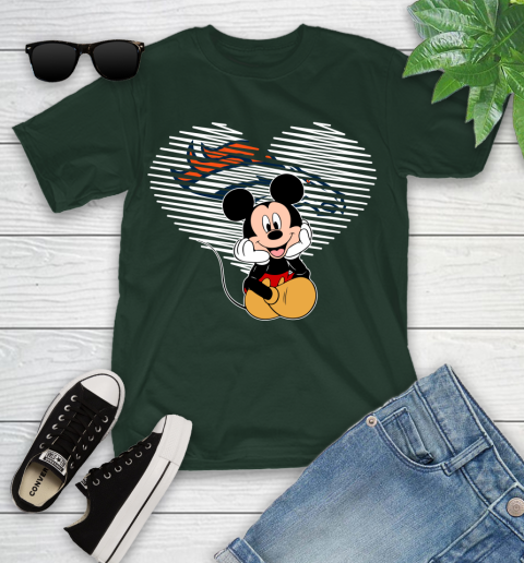 NFL Denver Broncos The Heart Mickey Mouse Disney Football T Shirt_000 Youth T-Shirt 5