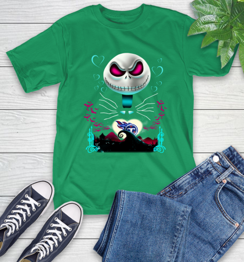 NFL Tennessee Titans Jack Skellington Sally The Nightmare Before Christmas Football T-Shirt 7