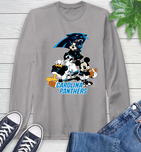 NFL Carolina Panthers Mickey Mouse Donald Duck Goofy Football Shirt Long Sleeve T-Shirt 6