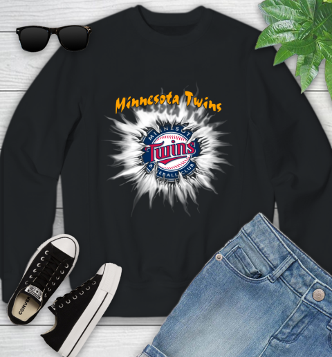Minnesota Twins MLB Baseball Adoring Fan Rip Sports Youth Sweatshirt